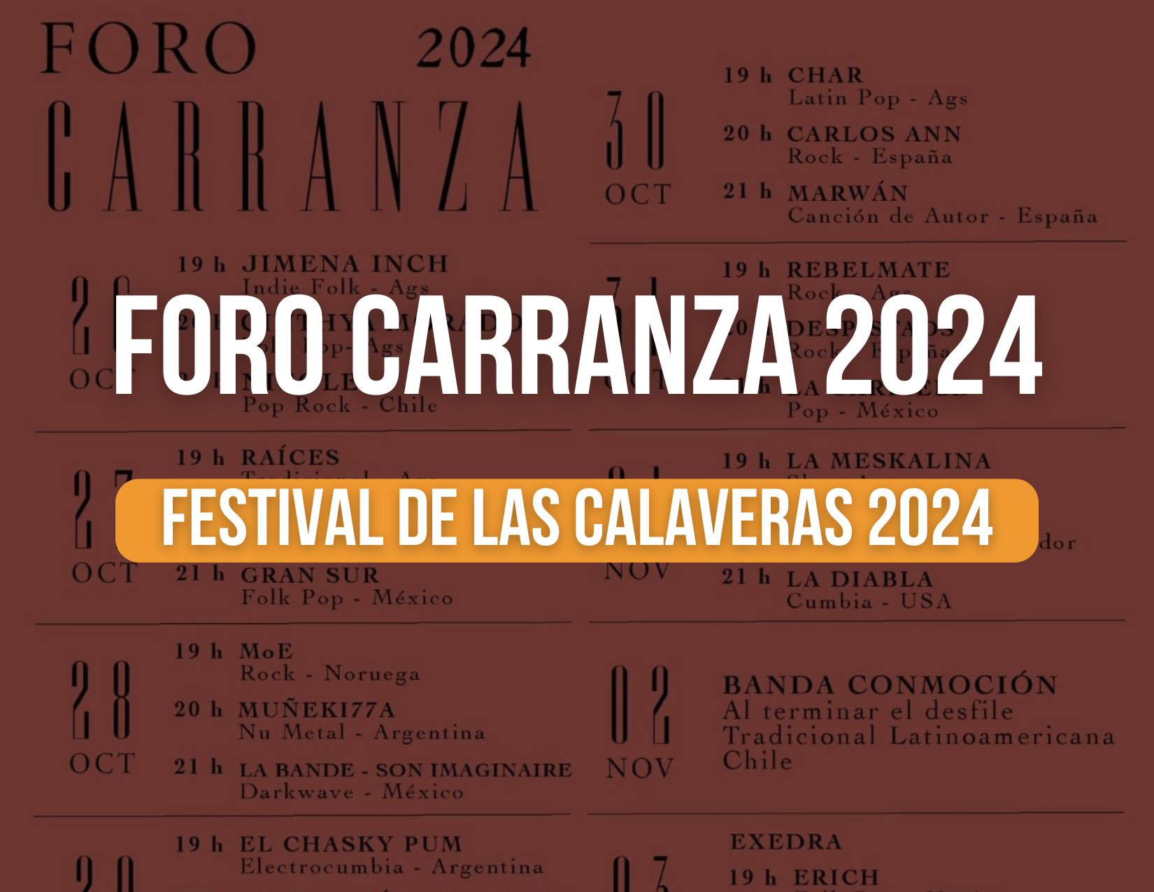 Foro Carranza 2024: Un viaje musical en el corazón del Festival de Calaveras